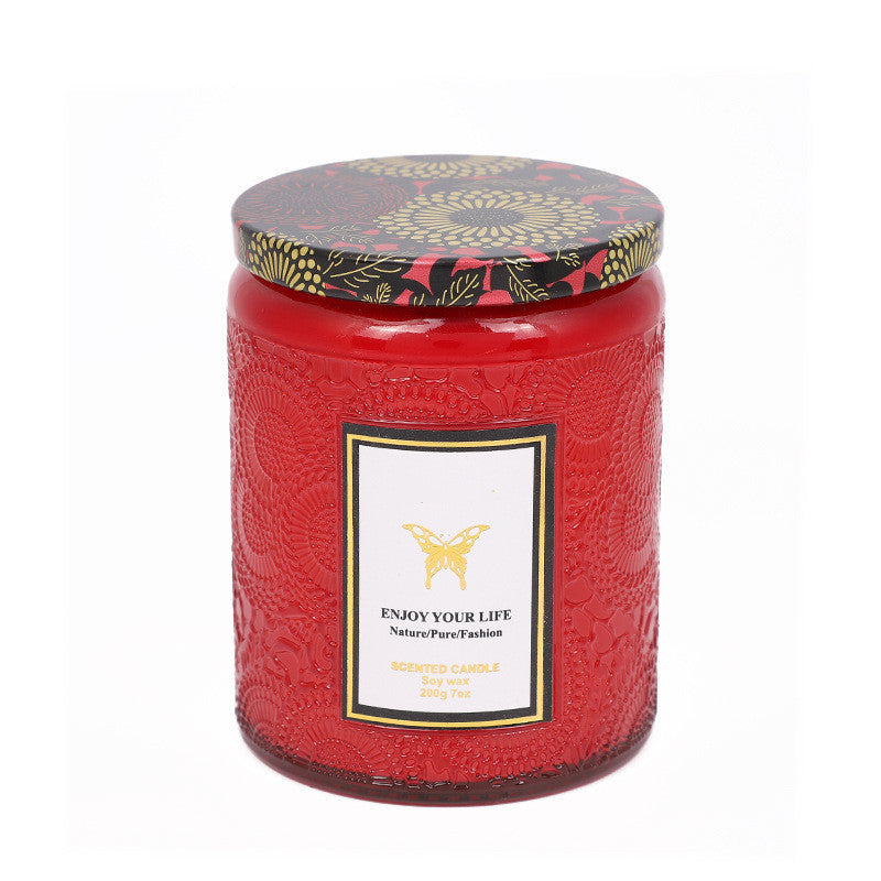 Embossed Glass Fragrance Candle