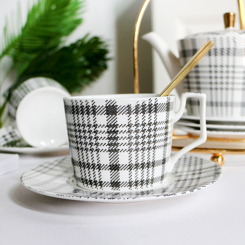 Plaid Coffee Cup Set