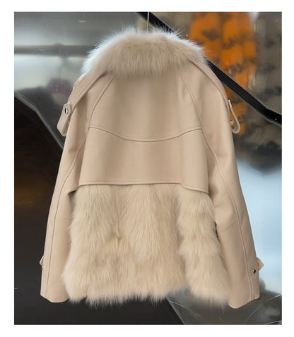 Personality Fur Stitch Coat