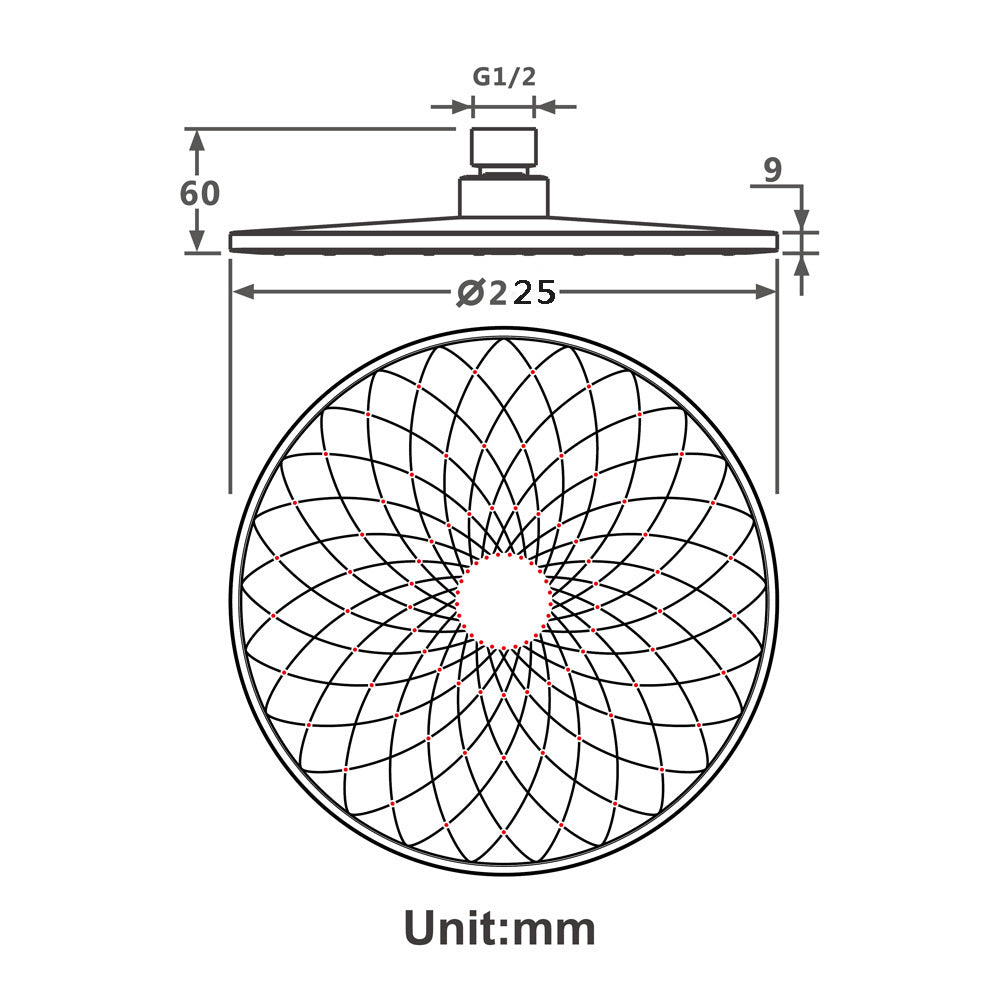 Haven Pour Round Bathroom Shower Head