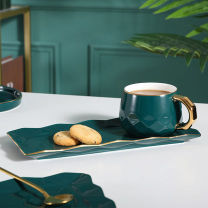 Ceramic Coffee Cup & Saucer Set