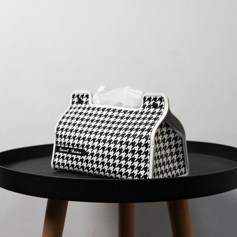 Printed Leather Tissue Box Cover