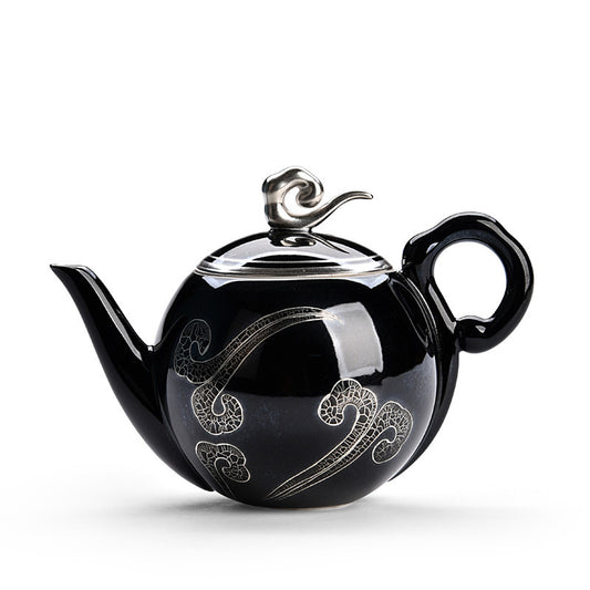 Elegant Black Teapot