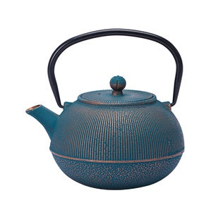 Cast Iron Blue Teapot