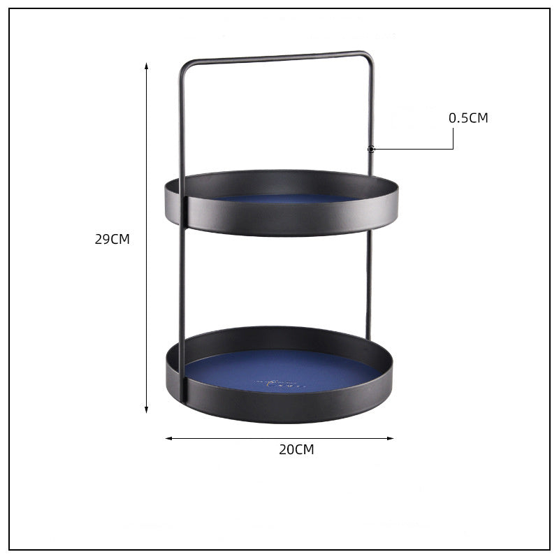 Double leather Pad Metal Storage Tray