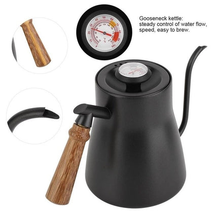 Solid Wood Handle Coffee Pot