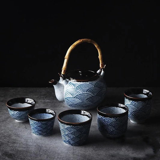 Sea Wave Ceramic Teapot