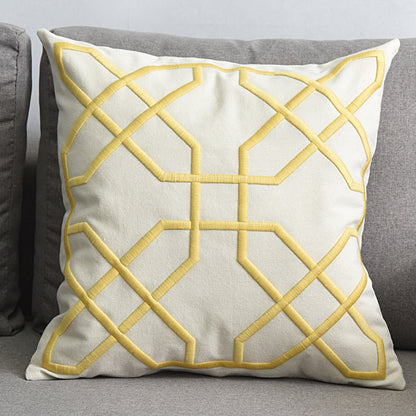 Geometric Embroidered Cushion Cover