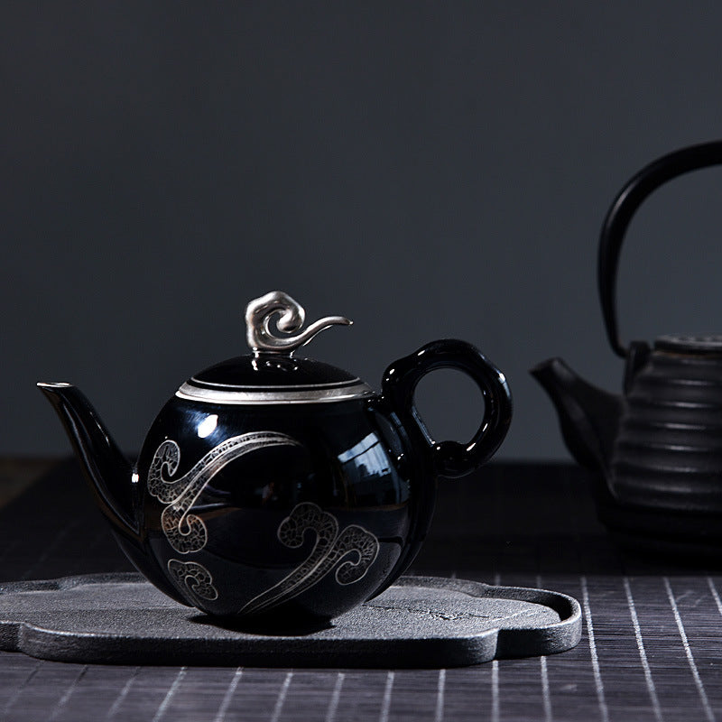 Elegant Black Teapot