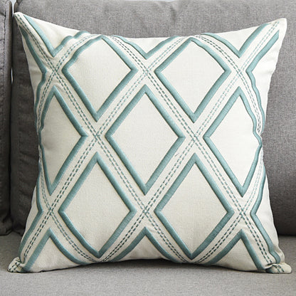 Geometric Embroidered Cushion Cover