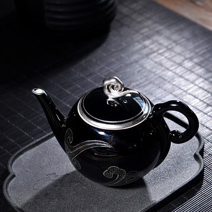 Elegant Black Teapot