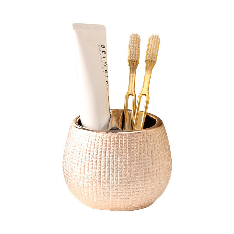 Rose Gold Ceramic Bathroom Dispenser Set