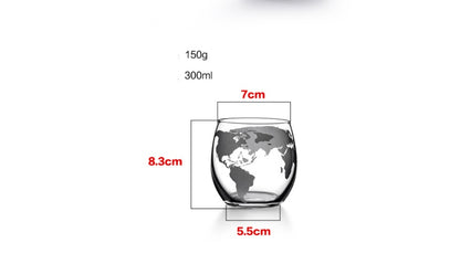 Rotating Earth Shaped Glass Decanter