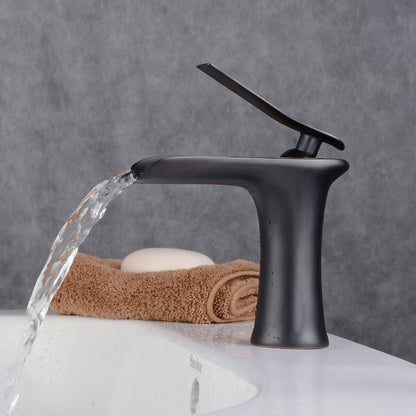 Label Luxe Gold Copper Bathroom Waterfall Faucet