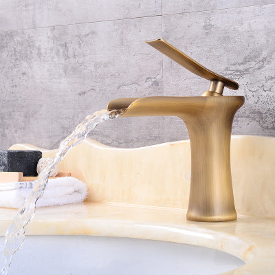 Label Luxe Gold Copper Bathroom Waterfall Faucet