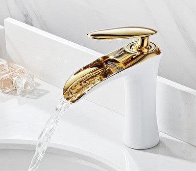 Label Luxe Gold Copper Bathroom Waterfall Faucet