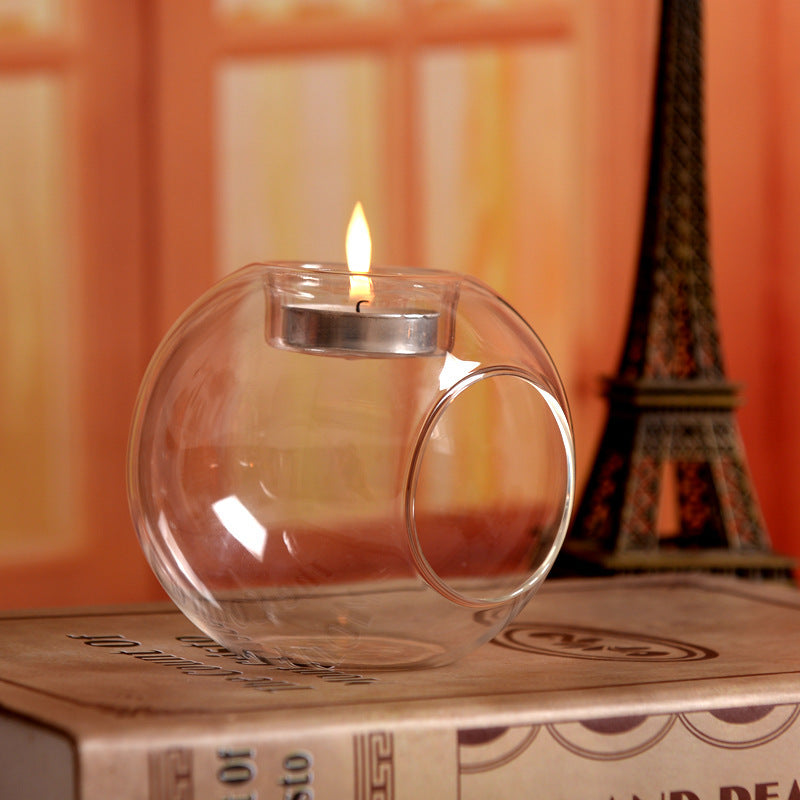 Creative Glass Round Candle Holder