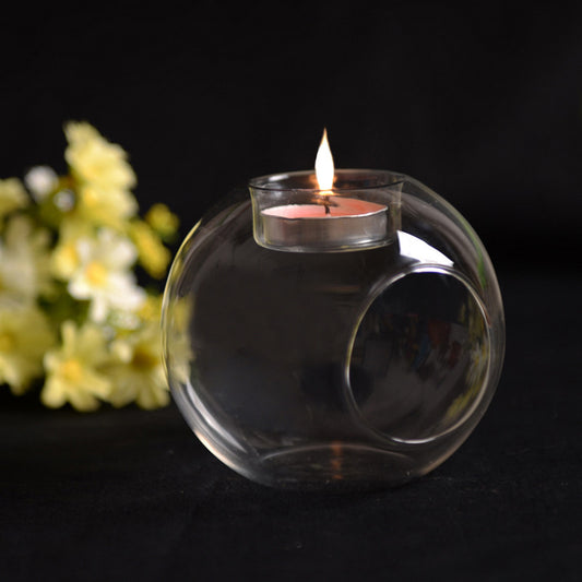 Creative Glass Round Candle Holder