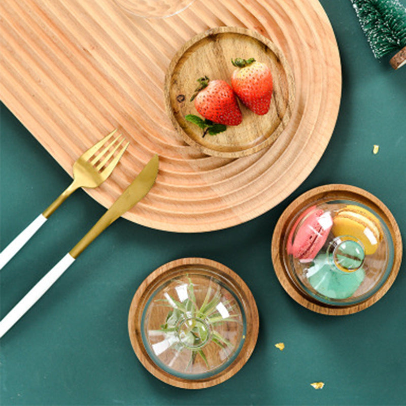 Hotel Style Solid Wood Glass Cake Display