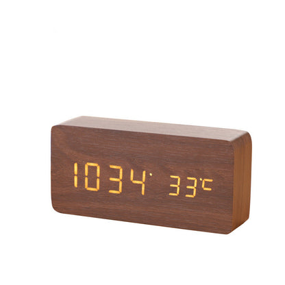 Wooden Digital Electronic Desktop Clock