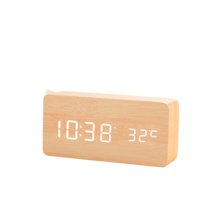 Wooden Digital Electronic Desktop Clock