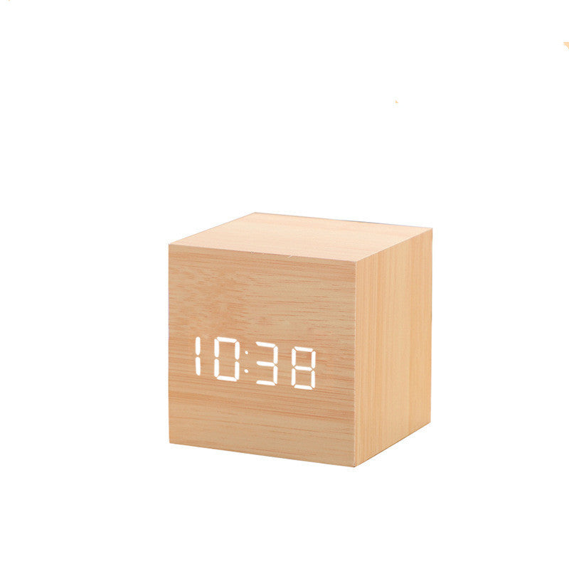 Wooden Digital Electronic Desktop Clock