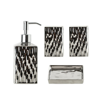 Bathroom Hammered Bottle Dispenser Set