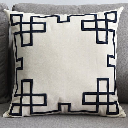 Geometric Embroidered Cushion Cover