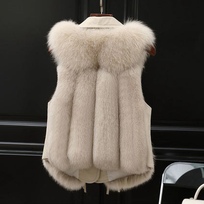 Fur Patchwork Elegant Gilet Jacket