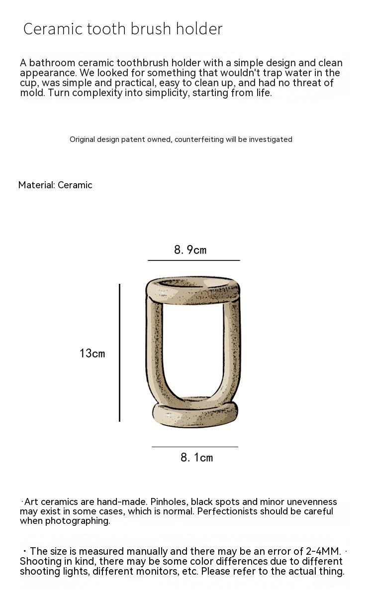 Abstract Ceramic Toothbrush Holder