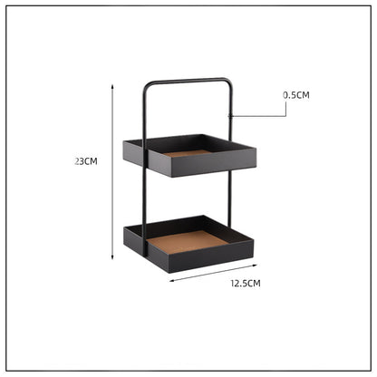 Double leather Pad Metal Storage Tray