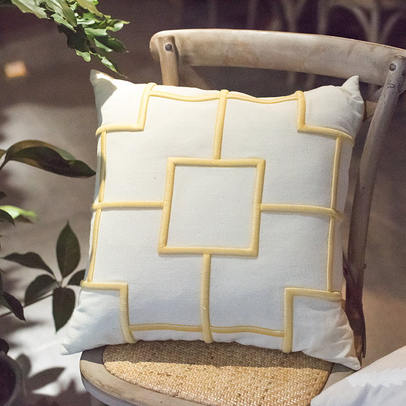 Geometric Embroidered Cushion Cover