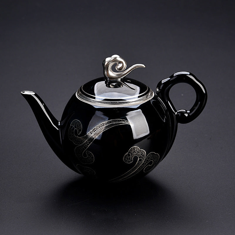 Elegant Black Teapot