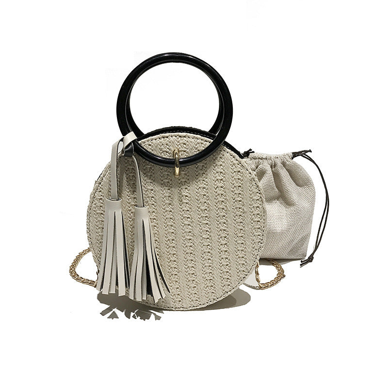 Round Grass Shoulder Bag