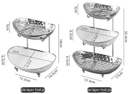 Multi-Layer Silver Hammered Fruit Display