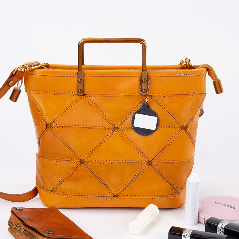 Geometric Stitched Commuter Handbag