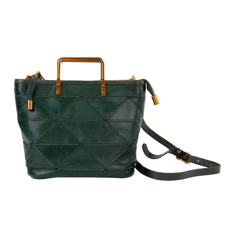 Geometric Stitched Commuter Handbag