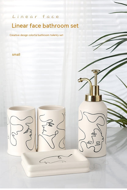 Artful Abstract Ceramic Dispenser Set