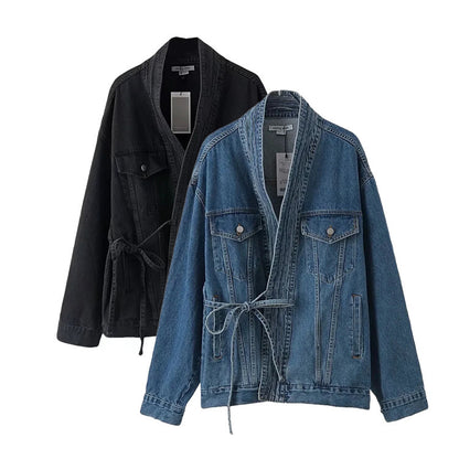 Tie Up Denim Jacket