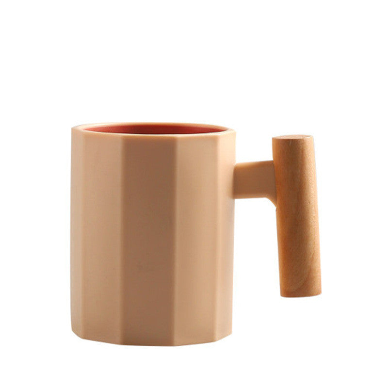 Toothbrush Cup Holder With Wooden Handle