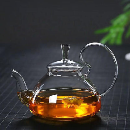 Leaf Luxe Heat Resistant Glass Teapot