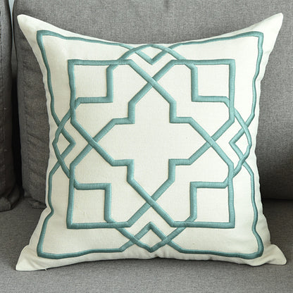 Geometric Embroidered Cushion Cover