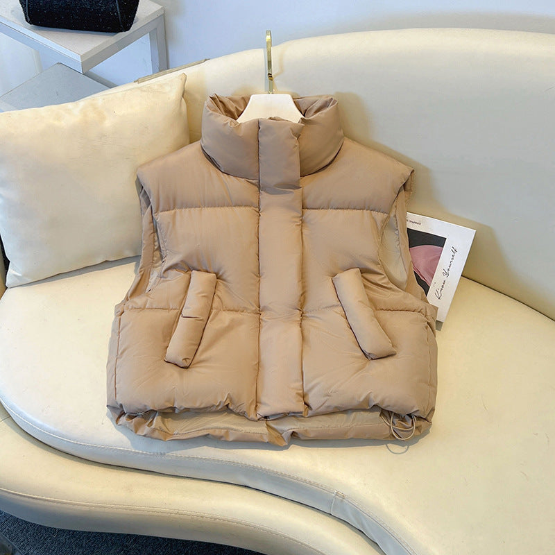 Short Warm Woven Gilet Jacket