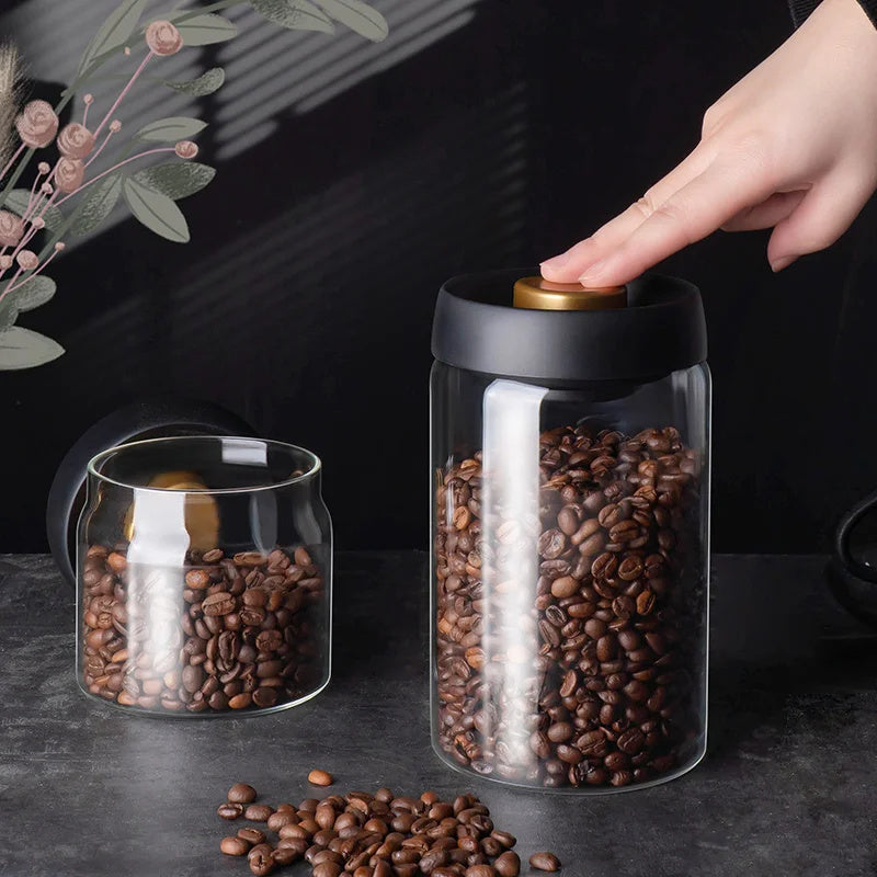 Coffee Beans Glass Airtight Canister