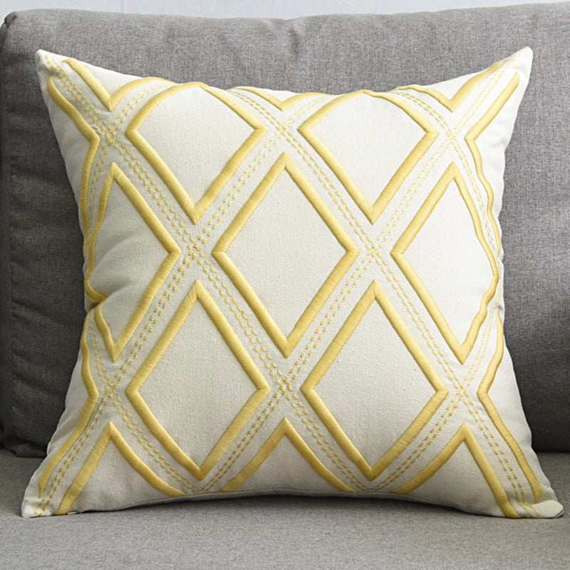 Geometric Embroidered Cushion Cover