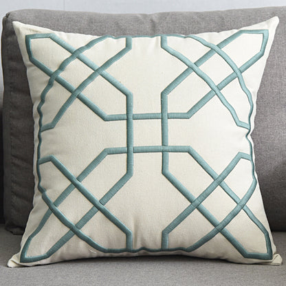 Geometric Embroidered Cushion Cover