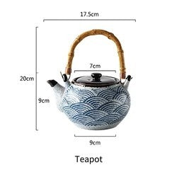 Sea Wave Ceramic Teapot