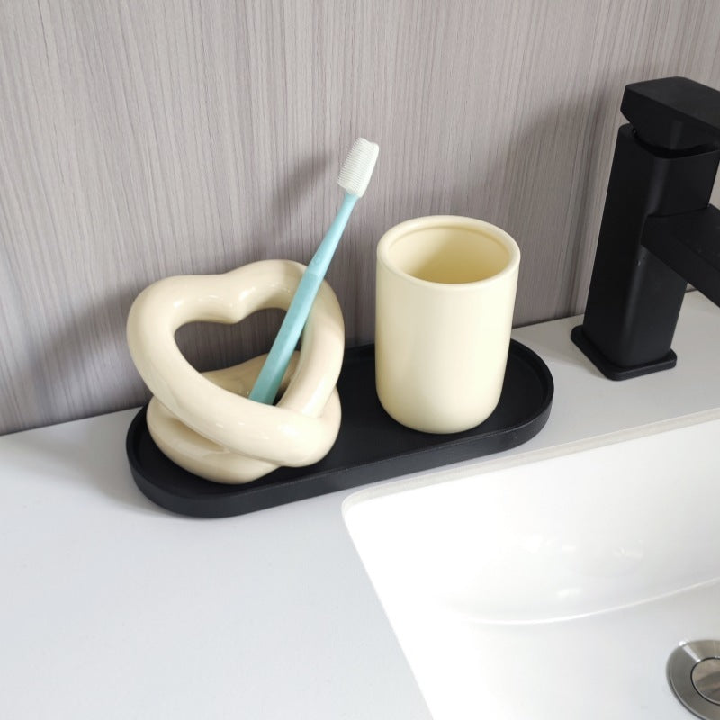 Ceramic Abstract Toothbrush Holder