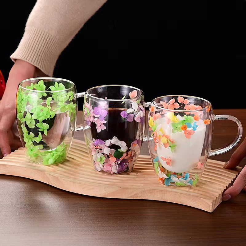 Dried Flower Double-layer Mug