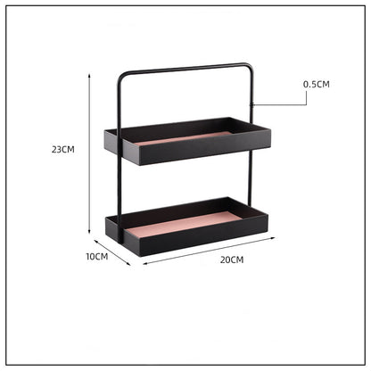 Double leather Pad Metal Storage Tray